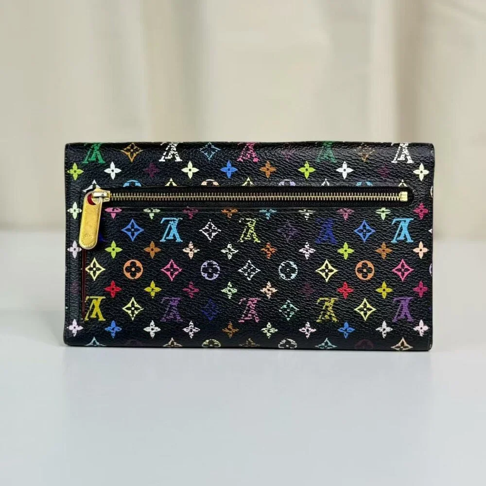 Louis Vuitton Black Multicolor Wallet with Colorful Monogram Design